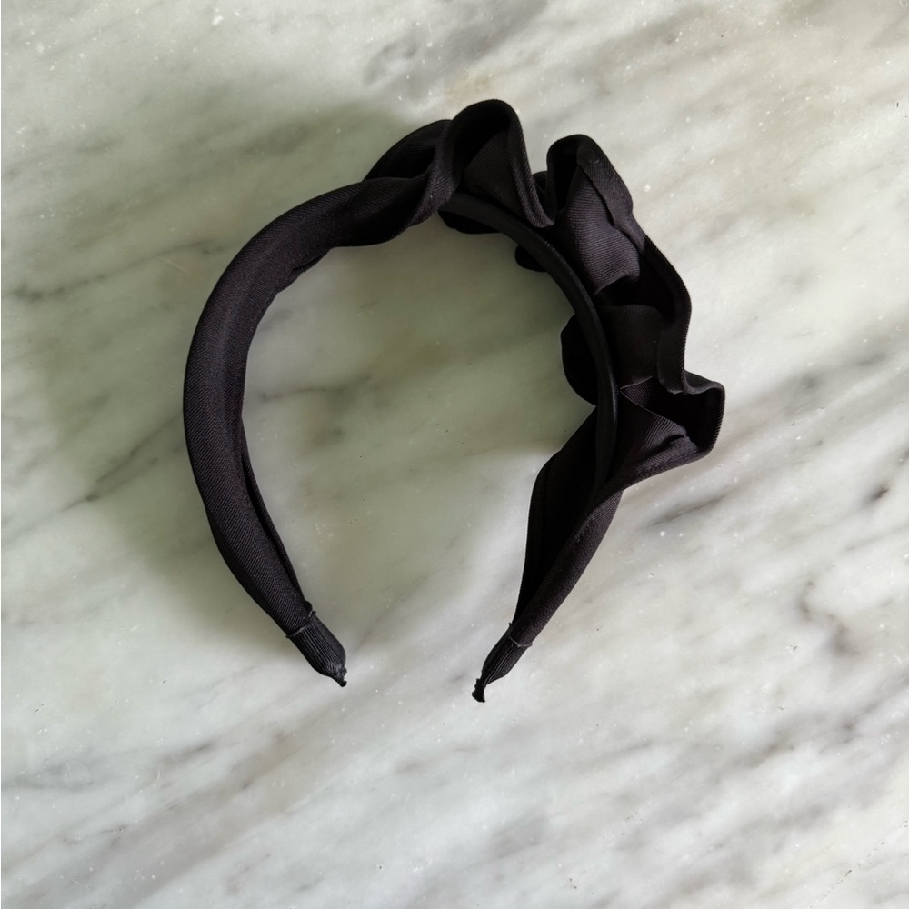 Anthropologie Black Ruffle Headband